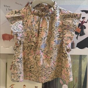Janie and Jack Pink Floral Ruffle Blouse